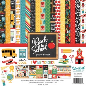 Echo Park - Back To School  12x12 Collection Kit Teacher Boy Girl Learn Scrapbook