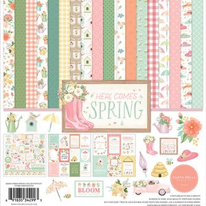 Carta Bella - Kit Coleção Aí Vem a Primavera 12x12 Papéis para Scrapbook + Adesivos