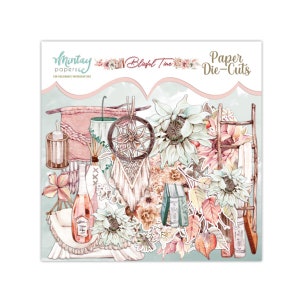 Blissful Time Paper Die cuts- Mintay Papers - 56 pieces Ephemera Scrapbook Card Making Planner journal