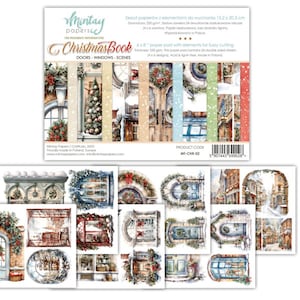 Mintay 6" x 8" Christmas Book - Doors, Windows, Scenes - Paper Pad with Elements for Precise Cutting Scrapbook Journal