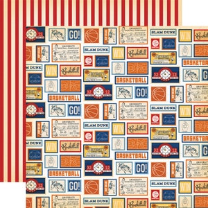 Carta Bella - Slam Dunk - 12x12 Collection Kit Basketball Scrapbook Papers + Stickers Team Sports image 10