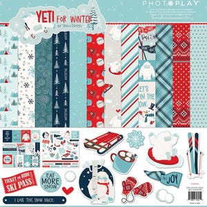 PhotoPlay Paper - Yeti For Winter - 12x12 Collection Pack Scrapbook Kit Papers + Stickers Snow