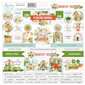 Country Fair Stickers - 12x12 Cardboard Sticker Sheet - Mintay Paper Scrapbook Journal Cardmaking