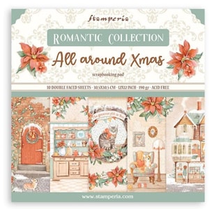 Stamperia - All Around Xmas - 12x12 Paper Pad 10 Double Sided Sheets Christmas Scrapbook SBBL140