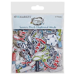 Summer Porch Chipboard Word Set - 49 and Market - 57 Die Cut piece Scrapbook