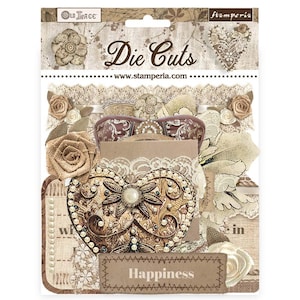 Stamperia - Old Lace - Die Cuts Assorted Chipboard 42 pcs Mixed Media Scrapbook DFLDC107