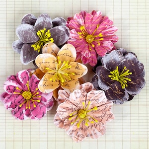Prima Flowers - Labelle Trinida - Floral embellishment 6 pieces Card Making Mixed Media #565893