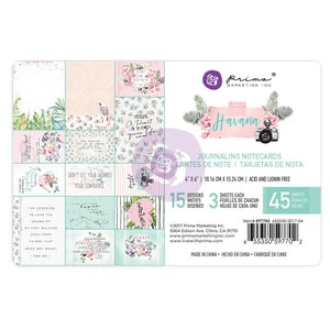 Prima - Havana - 4x6 Journaling Notecards 45 Sheets Tags Cards Mixed Media Journal Planner Album