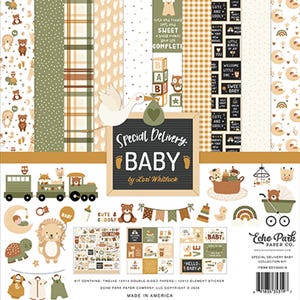 "Echo Park - ""Special Edition"" Baby 12x12 Sammel Kit Junge Mädchen Scrapbook Papier + Aufkleber."