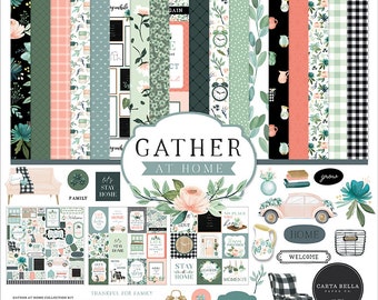Carta Bella - Gather At Home - 12x12 Collection Kit Home Family Scrapbook Planner Mixed Media