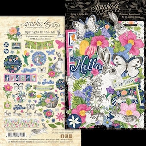 Graphic 45 - Spring Is In The Air - 65 pieces Die Cut Ephemera Set Mixed Media Scrapbook Planner
