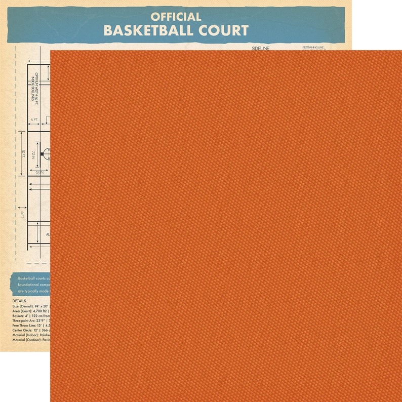 Carta Bella - Slam Dunk - 12x12 Collection Kit Basketball Scrapbook Papers + Stickers Team Sports image 5