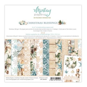 Christmas Blessings 6x6 Paper Pad - Mintay Papers - 24 Double Sided Sheets Scrapbook Card Making Mixed Media