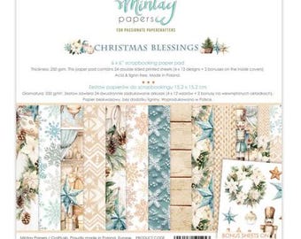 Christmas Blessings 6x6 Paper Pad - Mintay Papers - 24 Double Sided Sheets Scrapbook Card Making Mixed Media