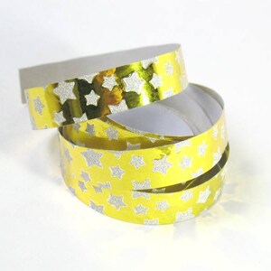 Darice Sparkle Tape GOLD Foil with Stars Planner Scrapbook Gift Tags Christmas Wedding Party 15mm x 3 yards