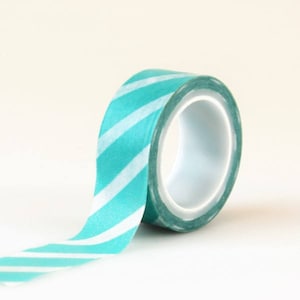 Carta Bella "Teal Stripes" Decorative Tape 15 Feet Summer Party Birthday Washi Planner Cards Echo Park
