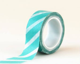 Carta Bella "Teal Stripes" Decorative Tape 15 Feet Summer Party Birthday Washi Planner Cards Echo Park