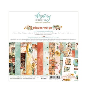 Places we Go 6x6 Paper Pad - Mintay Papers - 24 Double Sided Sheets Scrapbook CardMaking Mixed Media Travel