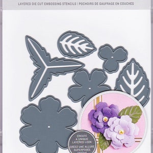 Build A Rose Set - Darice Craft Cutting Dies 7 pieces Flower Layered Die Cut Embossing Stencil 30094112