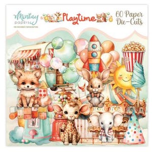 Playtime Paper Die cuts - Mintay Papers - 60 pieces Ephemera Scrapbook Card Making Planner journal