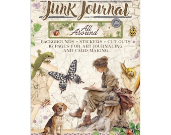 Stamperia - All Around - Adesivi ritagliabili per lo sfondo del libro Junk Journal, 16 pagine A4 SBJK20 Natura