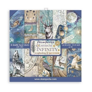 Stamperia - Cosmos Infinity - 12x12 Paper Pad 10 Double Sided Sheets Cardstock Scrapbook SBBL118