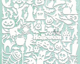 Mintay Chippies - Halloween Mix - 12x12 Chipboard Sheet Embellishment CHIP2-D85