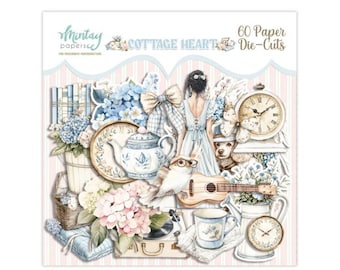 Cottage Heart Paper Die cuts - Mintay Papers - 60 pieces Ephemera Scrapbook Card Making Planner journal