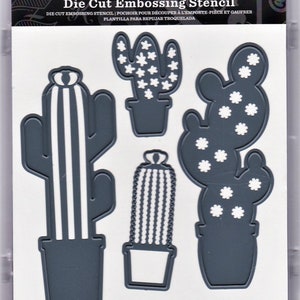 Cactus Darice Craft Dies 4 piezas Plantilla troquelada en relieve Cactus del desierto 30032575 Planificador de álbumes de recortes