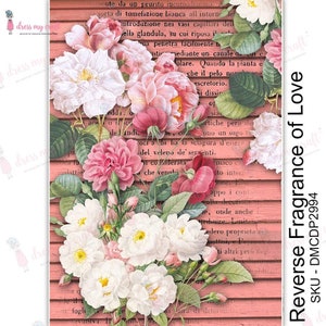 Reverse Fragrance Of Love - Dress My Craft Transfer Me - A4 Transfer Decal Sheet DMCDP2994