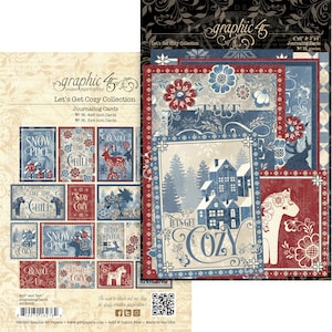 Graphic 45 -  Let's Get Cozy - 32pc Journaling Cards Journal Mixed Media Scrapbook Planner Snow Winter