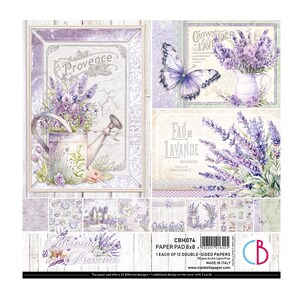 Ciao Bella - Morning in Provence - 8x8 Paper Pad 12 Double Sided Sheets Cardstock Scrapbook Mixed Media CBH074