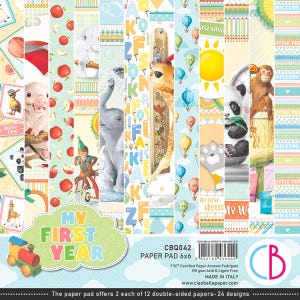 Ciao Bella - My First Year - 6x6 Paper Pad 24 Double Sided Sheets Cardstock Scrapbook Mixed Media Baby Nursery