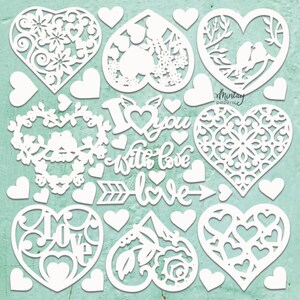 Mintay Chippies - My Heart - 12x12 Chipboard Sheet Embellishment CHIP2-D72