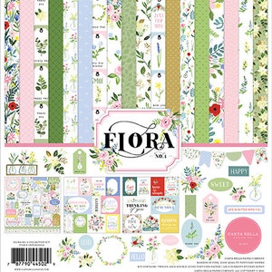 Carta Bella - Flora No. 4 - 12x12 Kit Coleção Flor Primavera Jardim Família Papéis de Scrapbook + Adesivos CBFLN135016
