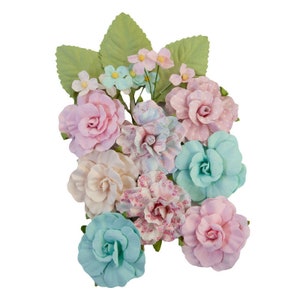 Prima Flowers - With Love All Heart - 14 pieces Floral Embellishment Scrapbook Journal Mixed Media 650964