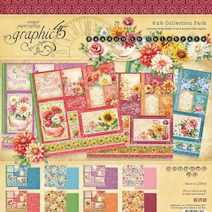 Graphic 45 - Season To Celebrate - 8x8 Paper Collection Pack 24 sheets Tags Scrapbook Mixed Media Planner Journal