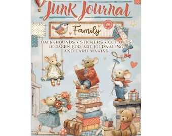 Stamperia - Famiglia - Adesivi ritagliabili per lo sfondo del libro Junk Journal, 16 pagine A4 SBJK11