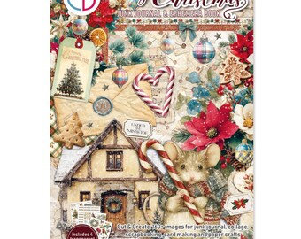 Ciao Bella - Cozy Christmas - Libro di effimeri formato A4 Junk Journal 32 pezzi/confezione Tecnica mista CBB031