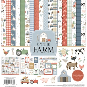 Carta Bella - On The Farm 12x12 Collection Kit Papers + Stickers Barn Cow