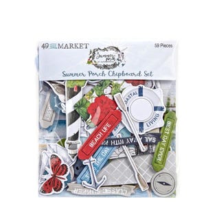 Summer Porch Chipboard Element Set - 49 and Market - 59 Die Cut piece Scrapbook