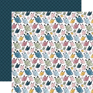 May include: A seamless pattern of colorful butterflies on a white background. The butterflies are in various shades of blue, green, pink, and yellow. The butterflies are arranged in a repeating pattern, with each butterfly overlapping the next.