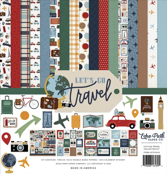 Echo Park Let's Go Travel 12x12 Collection Kit Scrapbook Papers Stickers  Vacation -  Canada