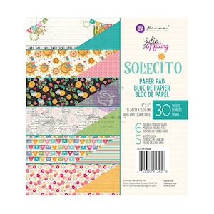 Prima Julie Nutting - Solecito 6x6 Paper Pad 30 Sheets Double-sided Mixed Media Stamping 913458