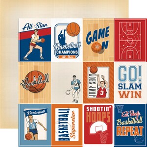 Carta Bella - Slam Dunk - 12x12 Collection Kit Basketball Scrapbook Papers + Stickers Team Sports image 3