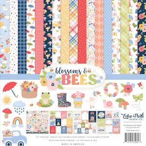Echo Park - Blossoms and Bees - 12x12 Collection Pack Scrapbook Kit Papers + Stickers Spring Garden Flowers