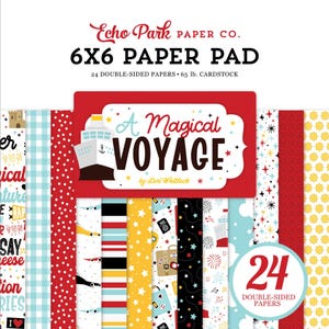 Echo Park - A Magical Voyage 6x6 Paper Pad 24 Double-sided Sheets Journal Scrapbook Cruise