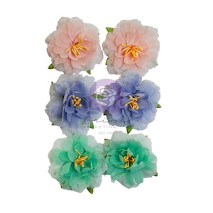 Prima Flowers - The Plant Department - Soft Pastels - 6pc Floral Embellishments 664381