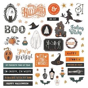 Trick Or Treat 12x12 Element Sticker Sheet - PhotoPlay Paper Scrapbook Journal Halloween