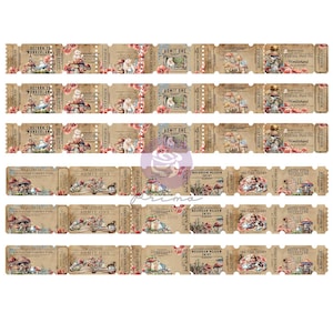 Prima - Back To Wonderland Tickets 36 Stück Alice The 3 Girls Tale Mixed Media Tags